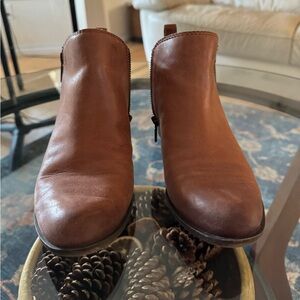 Brown leather fall booties ankle boots